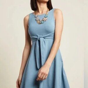 MODCLOTH Knot In Agreement‎ Dress Blue size M